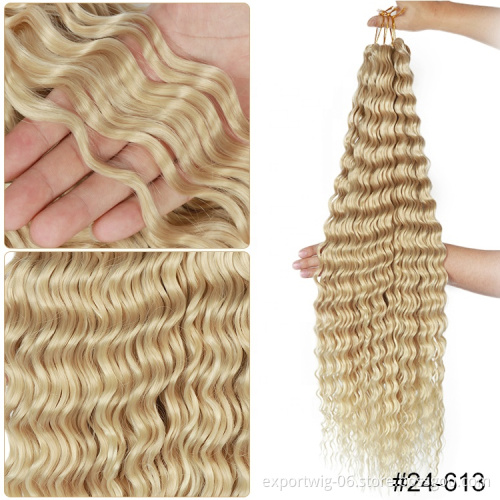 Water Wave Synthetic Braids Solid color Braiding hair Deep Wave Crochet Twist Hair Synthetic Crochet Braid Hair